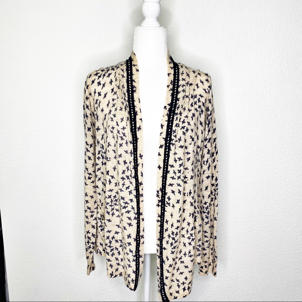 Anthropologie Sparrow Open Front Bird Cardigan